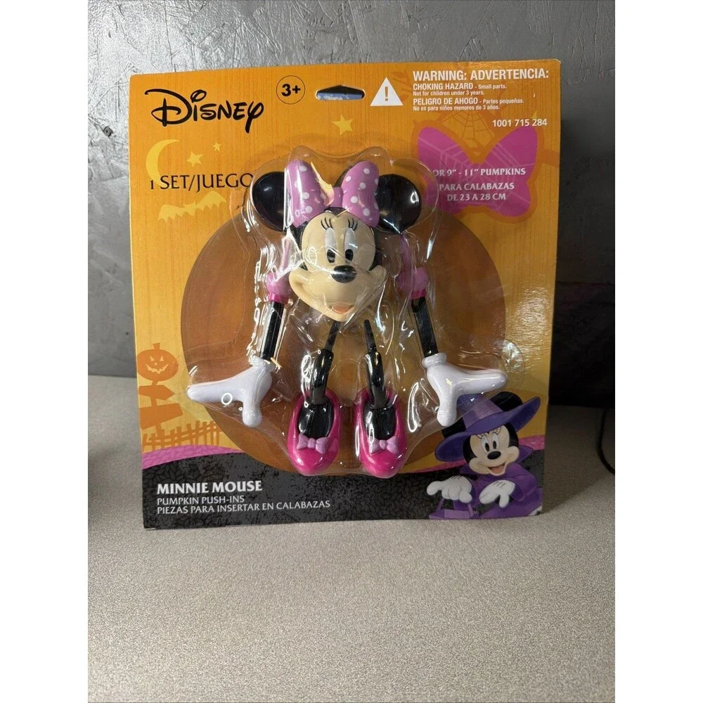 Disney Minnie Mouse Halloween Pumpkin Push-In Decorations, Set of 5 Pieces Nip